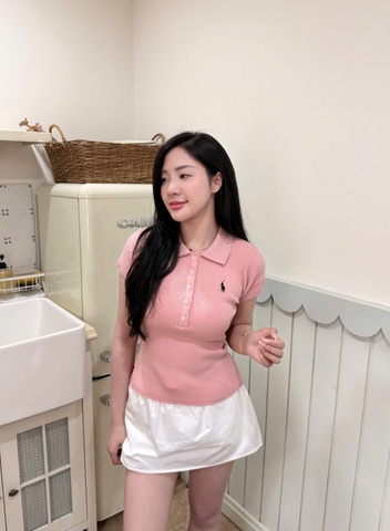 A653-Áo len polo cộc tay thêu ngựa 6 màu hàng nhà máy đủ tem