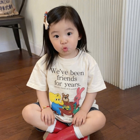 BT905-Bộ áo thun cộc tay phối quần legging da báo cho bé gái 9-24kg