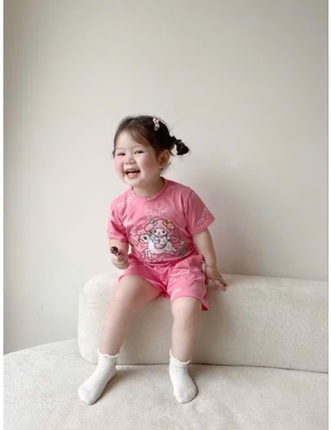 BT923-combo 2 bộ gái cotton dáng cộc babie hồng