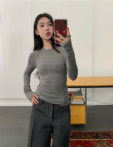 A439- Áo giữ nhiệt dài tay cổ tròn 5 màu