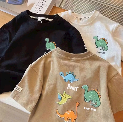 CB296- combo 3 áo in khủng long chất cotton 3 màu