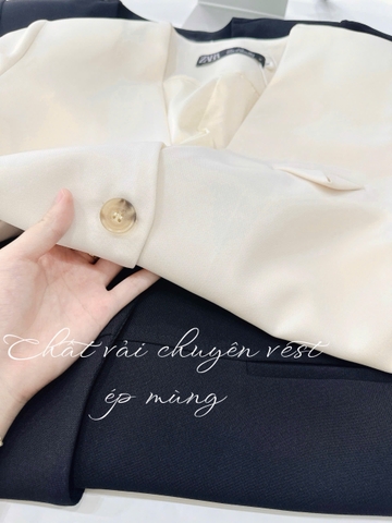A393- Áo vest blazer cộc tay công sở 2 màu