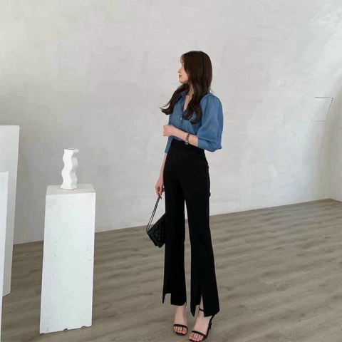 Quần Vitex loe xẻ trước form đẹp