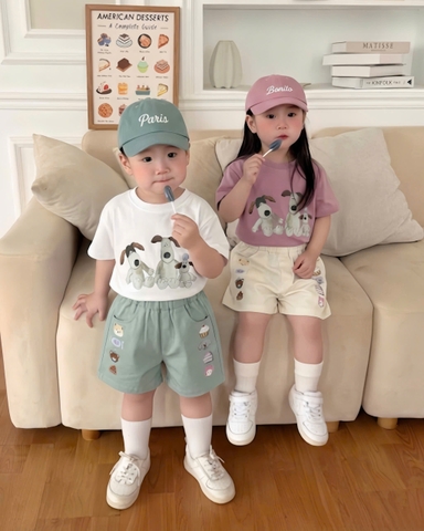 BT959- Combo 3 quần jean cộc thêu hình cho bé 9-25kg