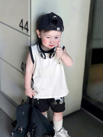 BT978-combo 2 bộ cotton ĐỎ-Trắng-Đen in họa tiết