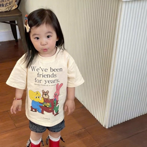 BT905-Bộ áo thun cộc tay phối quần legging da báo cho bé gái 9-24kg