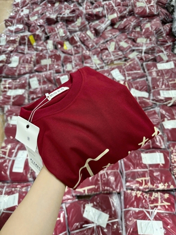 A174-Áo đỏ đỏ   TẾT ƠI full size gia đình chất cotton đep