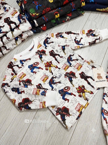 BT1058- Có,bố 3 bộ cotton full NHỆN dài tay Minibebe