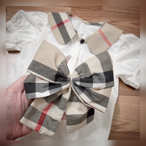 SETKID018- Set đầm kẻ bé gái tặng kèm nơ VNXK