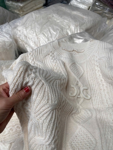 A452- Áo len thừng quảng châu màu be freesizs dưới 61kg