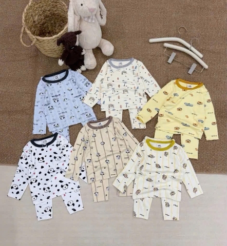BT1071- Combo 2 bộ thun zip màu pastel viền cổ dài tay