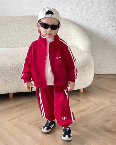 Bt761- Bọ Cham thêu viền sọc 3 màu chất nỉ haida khoá trước