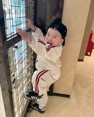 BT756- Bộ nỉ haida khoá kéo màu xám cho bé trai 9-25kg