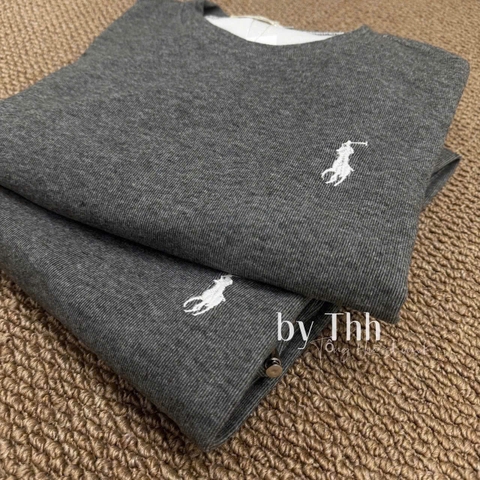 Set823- Set nỉ díp lông thỏ màu xám phối quần suông