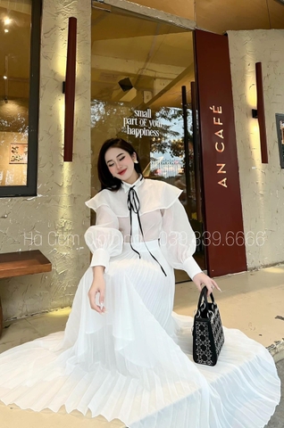 Set 3 chi tiết màu trắng dập ly chân cao cấp