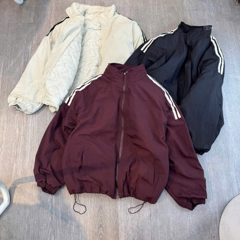 A427- Áo khoác gió trần lót trong 3 màu đỏ đen xám