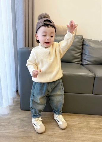 Quanbe01-Quần jean cho bé 9-27kg bo ống cap chun