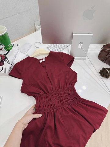 ✨ Dam169- Váy đỏ cạp chun eo dáng xoè tùng 2 lớp