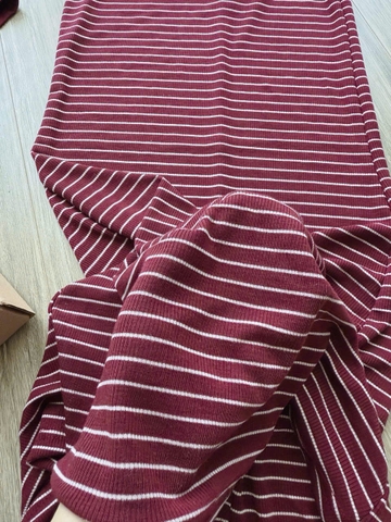 Set710- Set áo zip đỏ  mix CV đuôi cá kẻ ngang