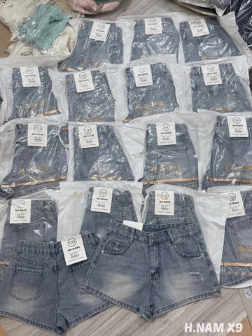 QUAN116- Quần short jeans xanh nhạt mác da