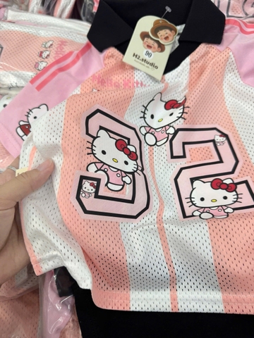 BT992-Bộ thông hơi kitty hồng cho bé gái