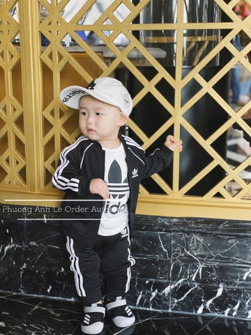 BN129-Combo 3 món cho bé gồm áo khoác, quần nỉ dài và áo thun trắng VNXK