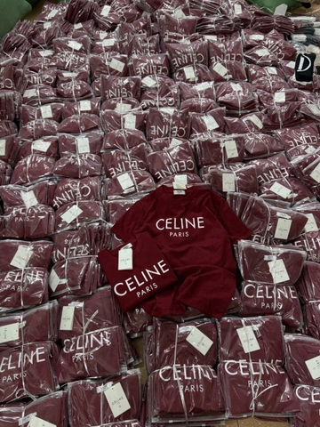 A212-Áo thun đỏ rượu  CE.LIN dáng suông loại đẹp