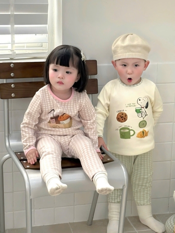BT662- Bộ home wear  chất cotton zip đẹp quần kẻ
