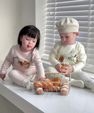 BT662- Bộ home wear  chất cotton zip đẹp quần kẻ