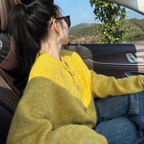 LEN026-Áo len CGD màu vàng cúc gôc- LEN QUẢNG CHÂU