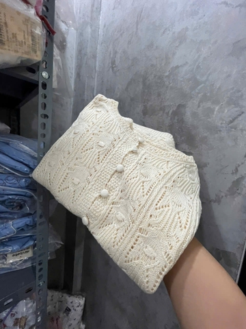 A360- Áo len ren be cúc bọc hàng Quảng Châu