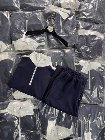 Set791- Set bộ nỉ haida màu than áo dây rút cổ cao- quần suông