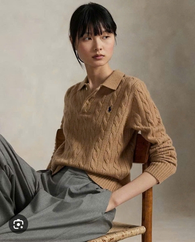 A462-Áo len thừng cổ bẻ 4 màu hàng nhà máy đủ tem mác