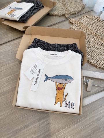 Set1048- Bộ mặc nhà áo thun dài phối ưuaanf suông
