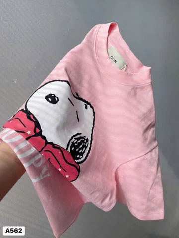 A306- Áo phông Snop smile hồng in dáng suông rộng