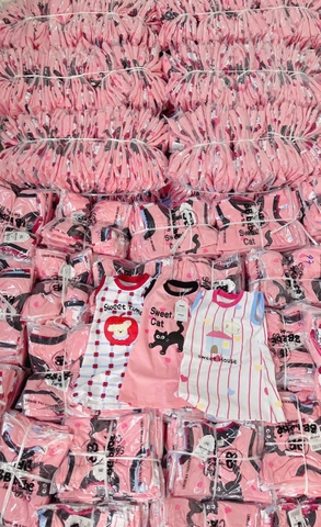 Cb354- Combo 3 đầm balo  danng suong bé gái hoạ tiết chất cotton