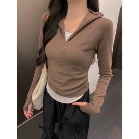 A141- Áo thun nữ nhún eo 2 bên 2 lớp