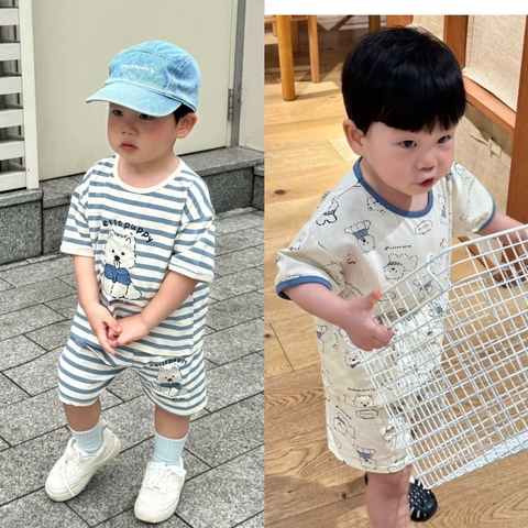 CB361- Combo 2 bộ puppy viền chất cotton đẹp