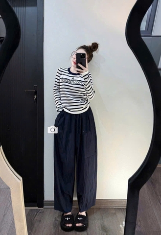 SET808- Bộ CRI áo tăm lông mix quần baggy gió màu tàn