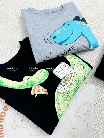 bt799- Combo 3 áo cotton bé trai minibebe hoạ tiết in
