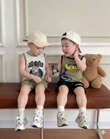 BT951- Combo 2 bộ balo màu Rêu viền Spider-batman