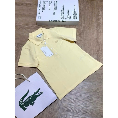 A584- Áo polo Lắc Cọt màu àng nhạt full tem