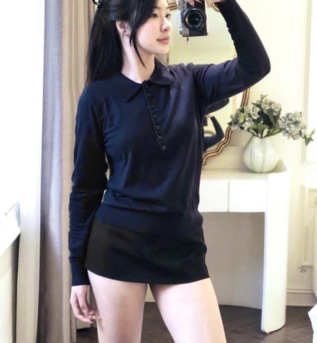 A415-Áo len dệt kim dài tay 2 màu đỏ xám hàng nhà máy chuẩn khosiMaiLinh