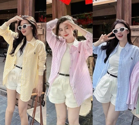 set609- set 4 kèm sơ mi mix cùng quần short + áo tặng belt 4 màu