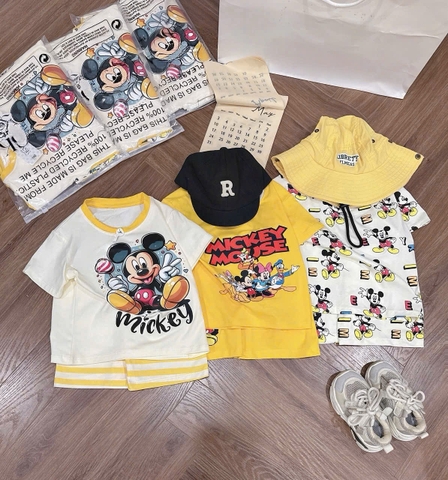 Bt896-Combo 3 bộ MICKET vàng dáng cộc chất cotton