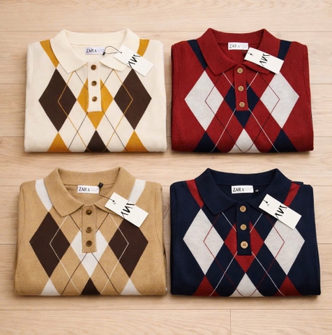 A463- Áo len kẻ trám 4 màu full tem dày dặn