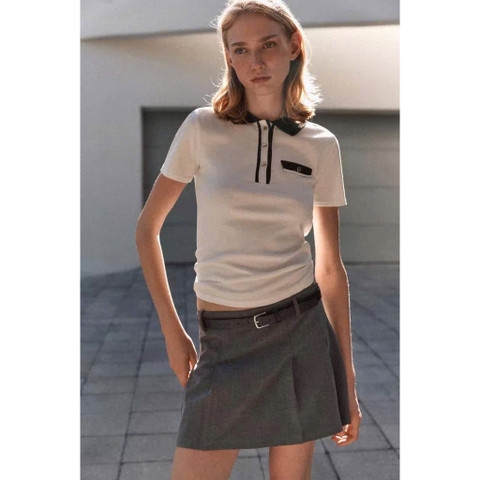 ✌🏻A252- Áo lên ZIRI viền cổ đức túi ngực 2 màu full tem