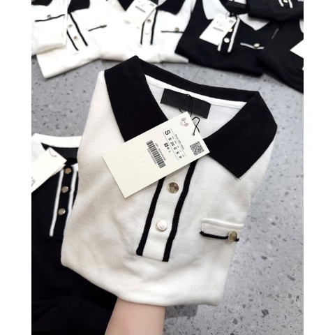 ✌🏻A252- Áo lên ZIRI viền cổ đức túi ngực 2 màu full tem