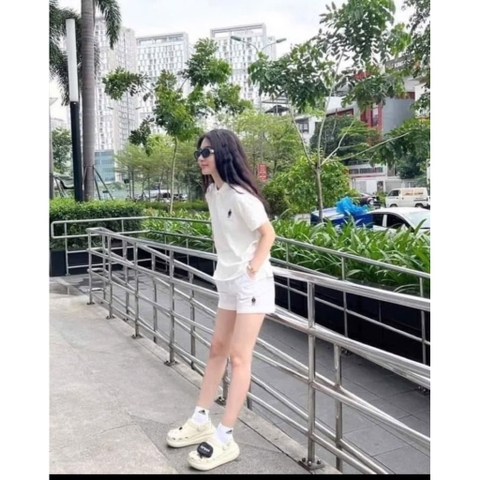 ✌🏻SET505- Bộ GẤU thêu màu trắng quần short cạp chun