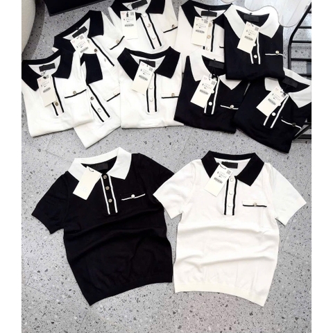 ✌🏻A252- Áo lên ZIRI viền cổ đức túi ngực 2 màu full tem